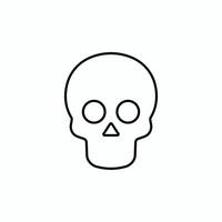 Minimalist Line Art Skull Icon for Halloween and Gothic Designs, Perfect for T-Shirts, Stickers, and Print Projects vector