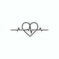 Stylish Heartbeat Line Art Design with Heart and ECG Rhythm for Medical and Health-Focused Projects vector