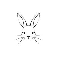 Cute and Playful Cartoon Rabbit Face Drawing for Easter and Spring Celebrations in Minimalist Style vector