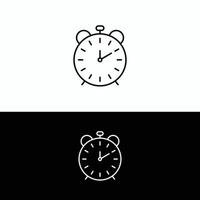 Minimalist Black and White Alarm Clock Icon Design for Timeliness and Punctuality vector