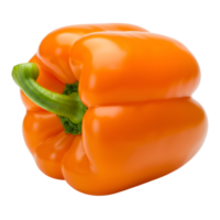features a whole, fresh orange bell pepper on a transparent background png