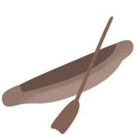 a canoe with a paddle on it, isolated on a transparent background png