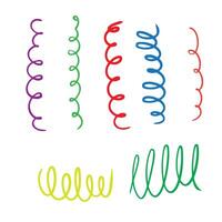 color spiral set of curl handdrawn vector