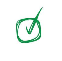 line drawing of check mark one line icon vector