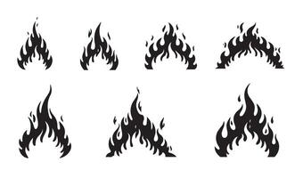 Editable Flame Icons Collection for Web and Mobile Apps vector
