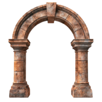 Rustic Arched Stone Gateway on Transparent Background png
