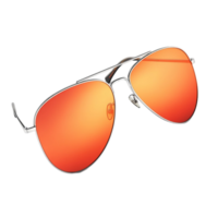 Stylish Aviator Sunglasses with Orange Gradient Lenses on Transparent Background png