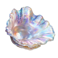 Beautiful Iridescent Pearl Shell with Colorful Reflections on Transparent Background png