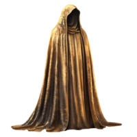 Golden Fabric Drape Flowing Elegantly on Transparent Background png