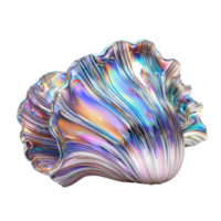 Multicolored Iridescent Abstract Fluid Shape on Transparent Background png