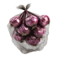 Bag of Red Grapes with Mesh on Transparent Background png