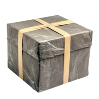 Wooden Box with Rope Tied Around on Transparent Background png