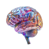 Vibrant Abstract Brain with Neural Patterns on Transparent Background png