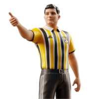 Referee Pointing with Serious Expression on Transparent Background png