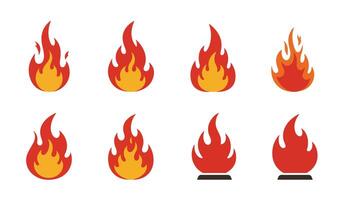 Blazing Flame Icons Collection with Dynamic Fire Effects vector