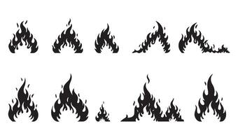 High-Resolution Fire Flames Bundle for Creative Projects vector