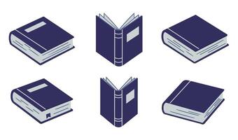 Academic Books Set for Library and Study Concept Design vector
