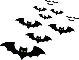 Halloween Bats Flying White Background vector