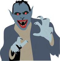 Blue Vampire Monster Claws Attacking vector