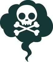 Toxic Skull Smoke Cloud Danger Sign vector