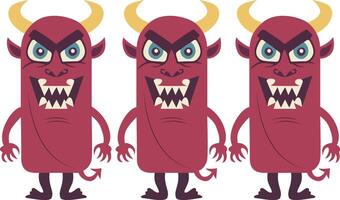 Three Angry Cartoon Devils Image vector