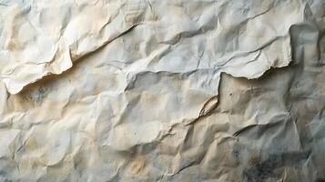 Crumpled stained paper texture background, vintage look photo