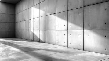 Empty concrete room with sunlight photo