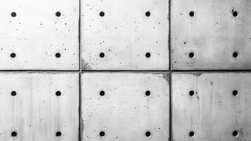 Concrete panels with holes in wall, building material for construction photo