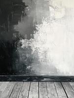 Painted wall and wood floor, background for display and photo mock up
