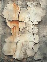 Peeling paint on textured wall with cracks, for background or overlay photo