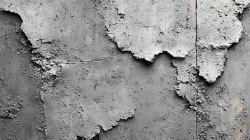 Peeling paint on a grey surface, rough texture and distressed background photo