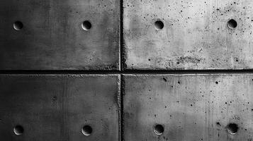 Concrete panels with circular holes for background use photo