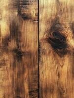 Wooden planks with knots, brown surface, rustic use for background, texture photo