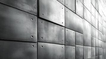 Concrete panels form wall with staggered pattern for textured backdrop photo