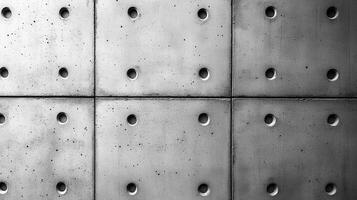 Concrete panels with holes, grey tone, texture for industrial use photo