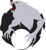 Grey Wolf Howling Abstract Art vector