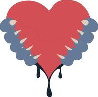 Clawed Heart Bleeding Dark Abstract Art. vector