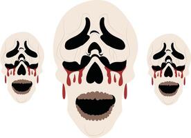 Three Scream Masks Halloween Design vector