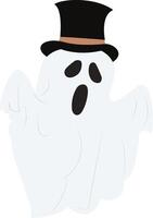 Cartoon Ghost Wearing Top Hat Halloween vector