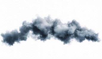 Dark Grey Smoke Cloud Isolated on White Background photo