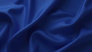 Elegant blue silk fabric flowing smoothly, luxurious textile background. photo