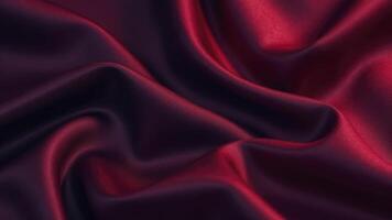 Smooth elegant dark red silk or satin luxury cloth texture background forming folds and waves photo