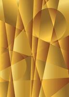 Abstract golden geometric design with stripes and shapes in bronze and yellow tones vector