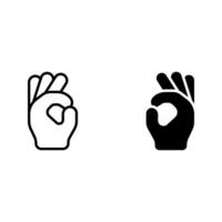 gesture okay icon set. vector
