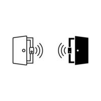 door sensor icon set. vector