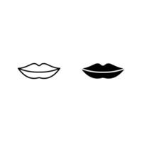 lips icon set. vector