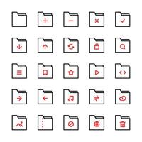 Outline colour Folder icon set. Folder icon. vector