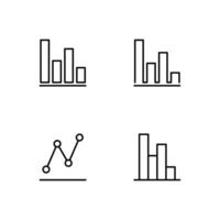 Graph and chart icon set. Statistics and analytics icons. vector