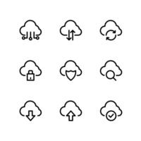 Cloud computing icon set. Cloud icon. vector