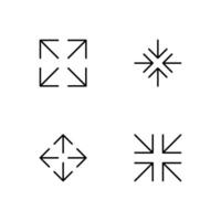 Expand icon set. Full screen icon . vector